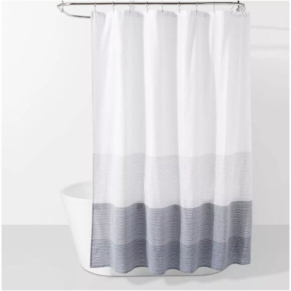 Threshold Nautical Shower Curtain Ombre Blue - Picture 2 of 8